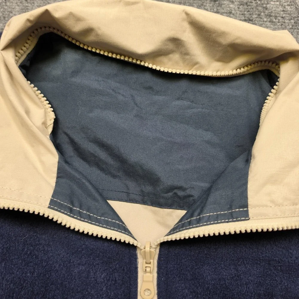 Vintage Alaska Reversible Jacket Full Zip Fleece Lined Nylon Windbreaker Beige N